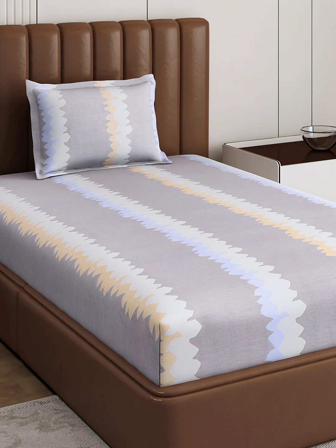 120 GSM Polyester Single Bedsheet with 1 Pillow Cover (Pixel) - Image 4
