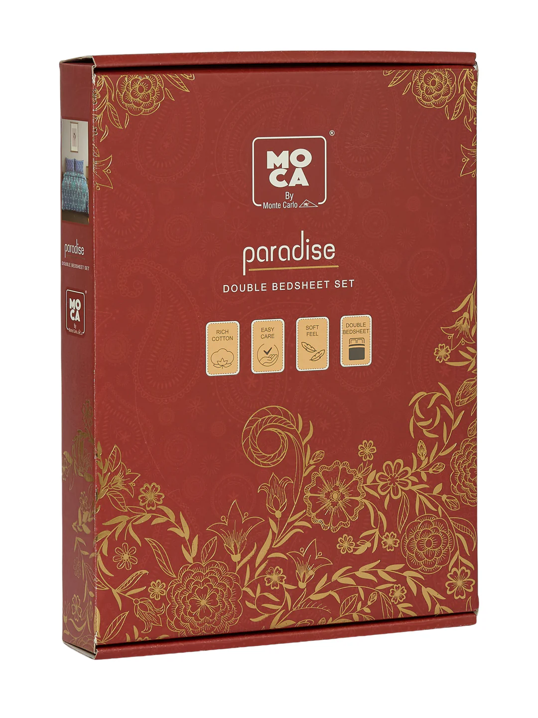 MOCA by Monte Carlo 120 TC Polycotton Double Bed Bedsheet with 2 Pillow Covers Paradise Collection - Image 11