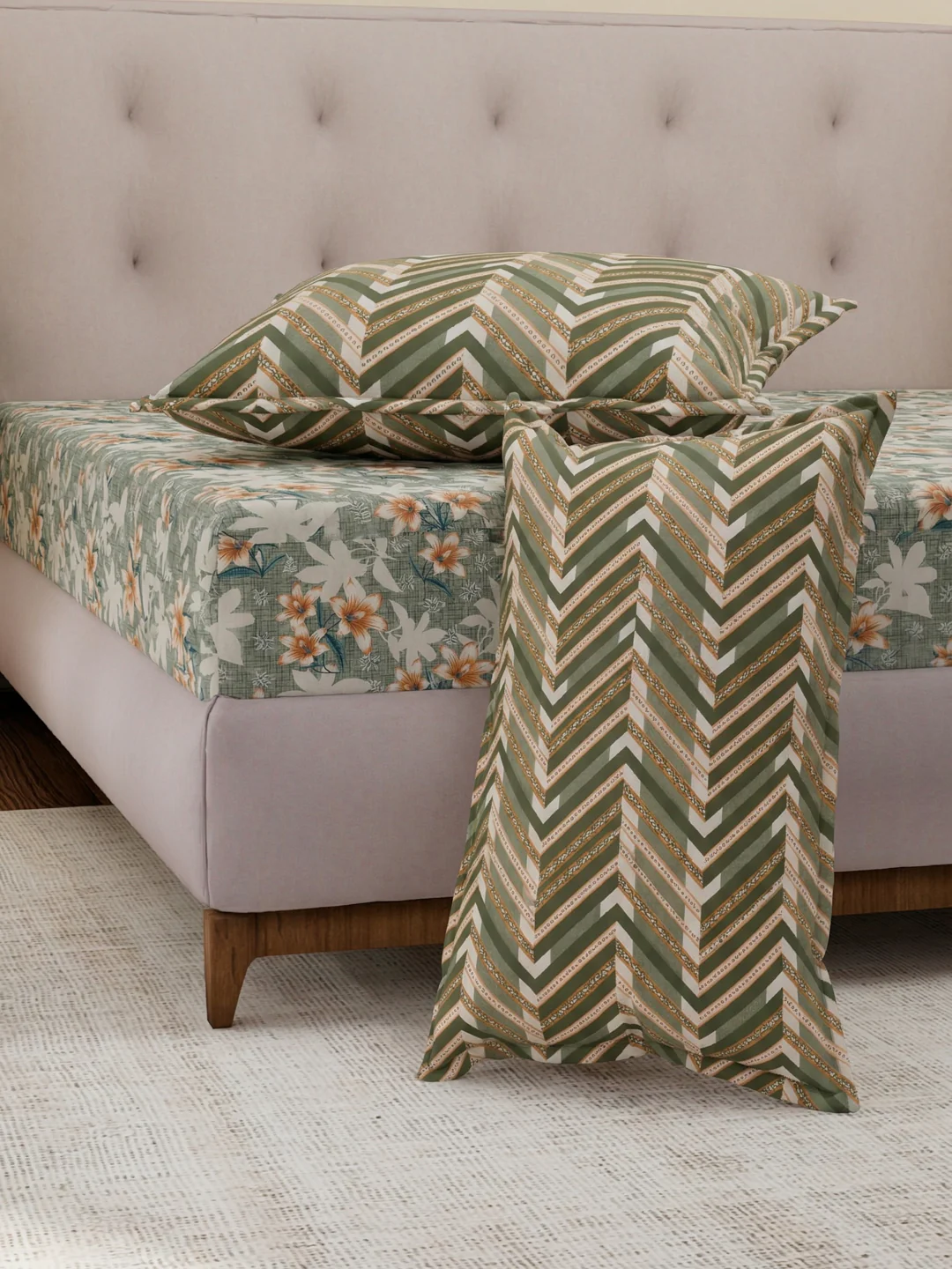 MOCA by Monte Carlo 120 TC Polycotton Double Bed Bedsheet with 2 Pillow Covers Paradise Collection - Image 5