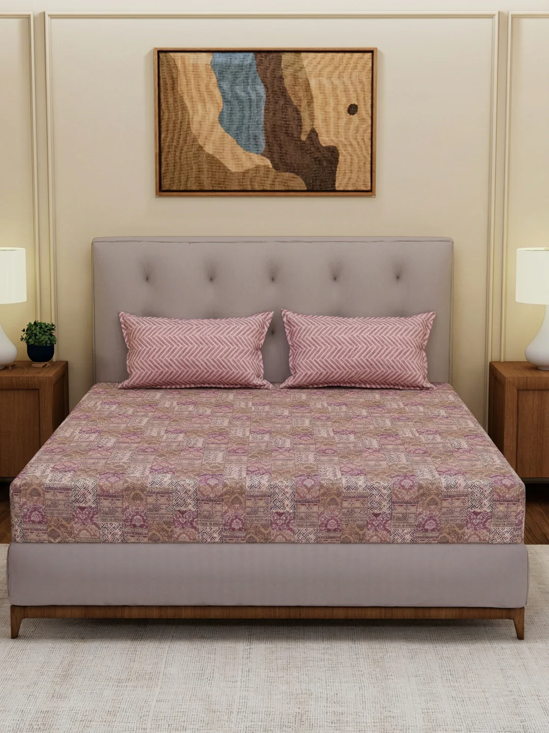 MOCA by Monte Carlo 120 TC Polycotton Double Bed Bedsheet with 2 Pillow Covers Paradise Collection - Image 3