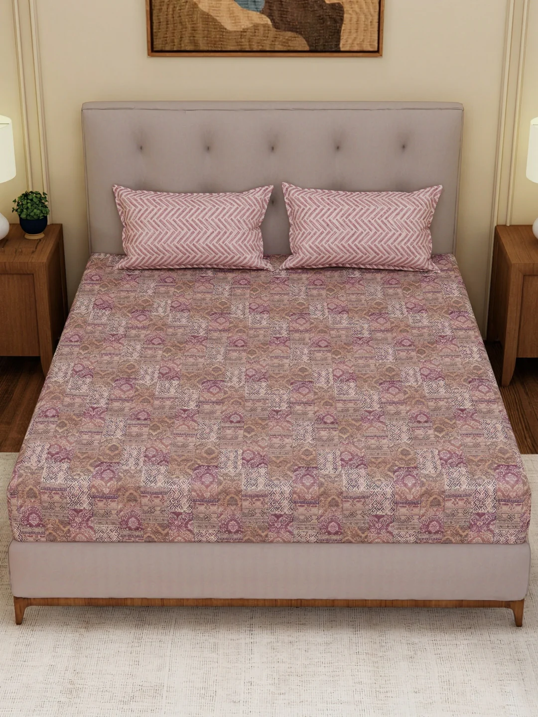 MOCA by Monte Carlo 120 TC Polycotton Double Bed Bedsheet with 2 Pillow Covers Paradise Collection - Image 4