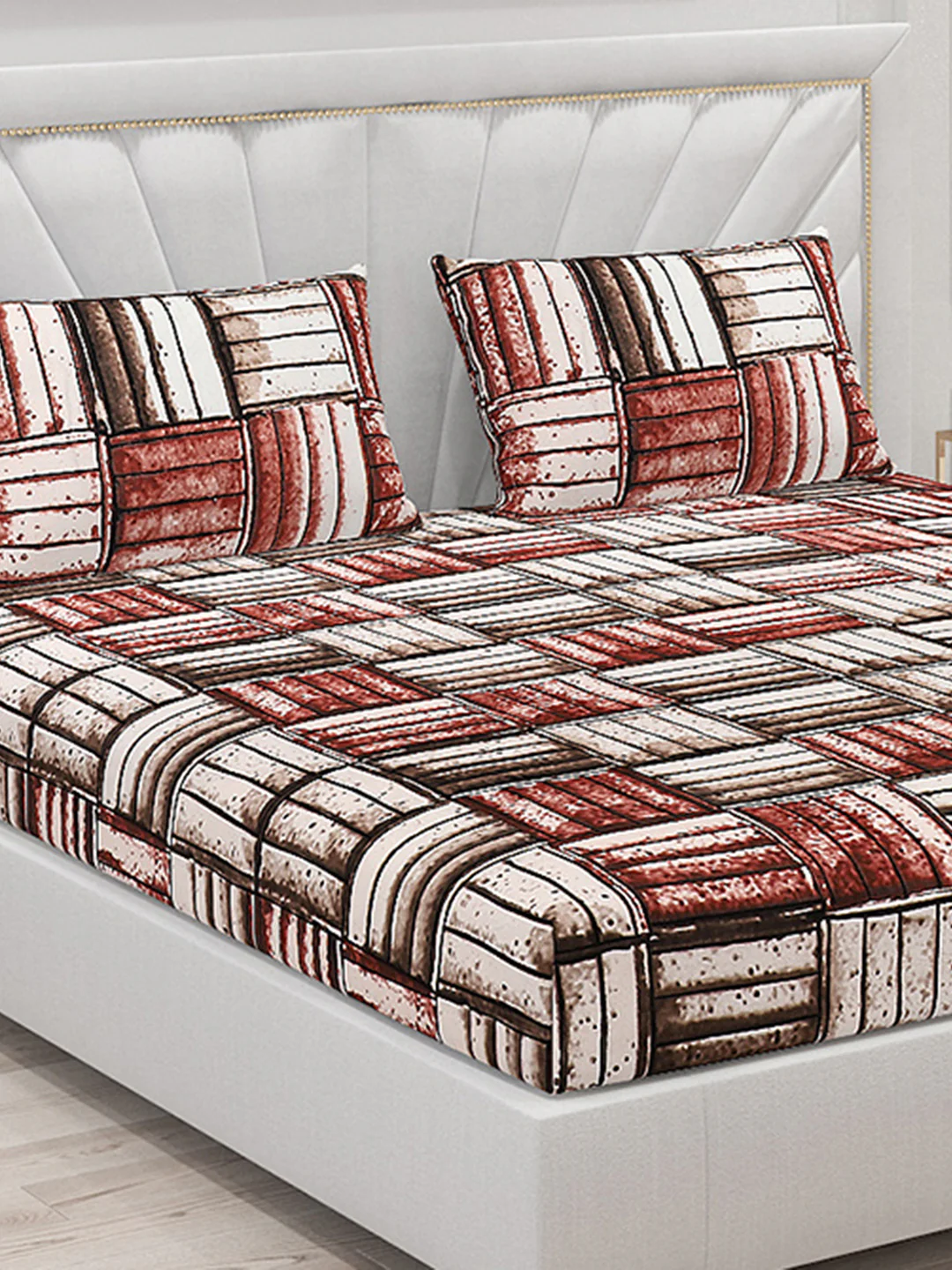 125 GSM Polyester Double Bed Bedsheet with 2 Pillow Covers - Image 5