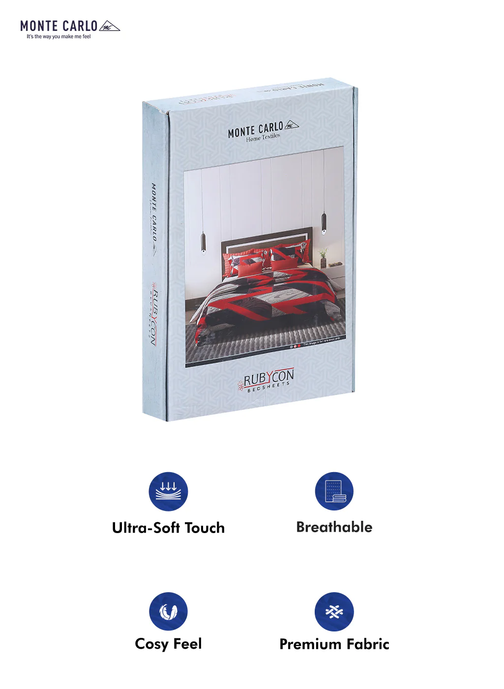 125 GSM Polyester Double Bed Bedsheet with 2 Pillow Covers - Image 10