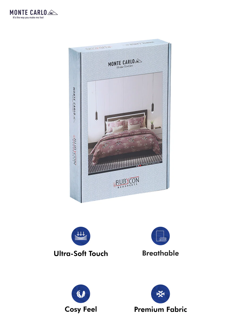 125 GSM Polyester Double Bed Bedsheet with 2 Pillow Covers - Image 10