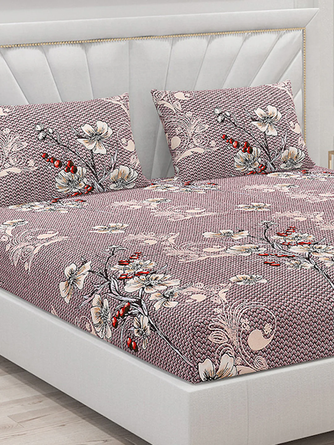 125 GSM Polyester Double Bed Bedsheet with 2 Pillow Covers - Image 5