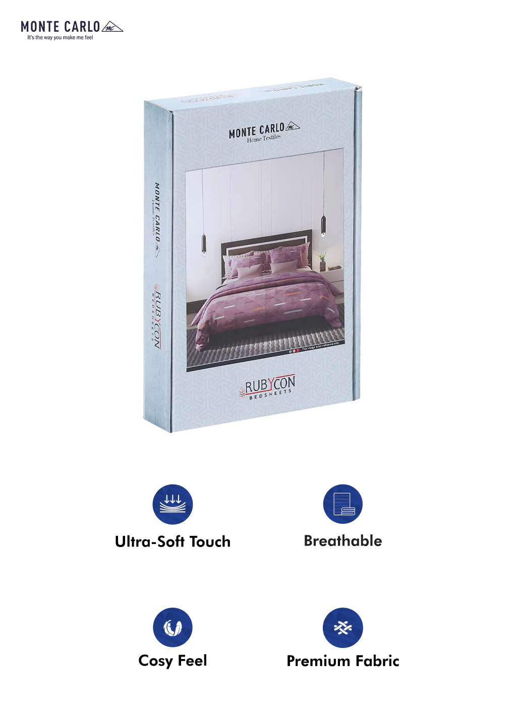 125 GSM Polyester Double Bed Bedsheet with 2 Pillow Covers - Image 10