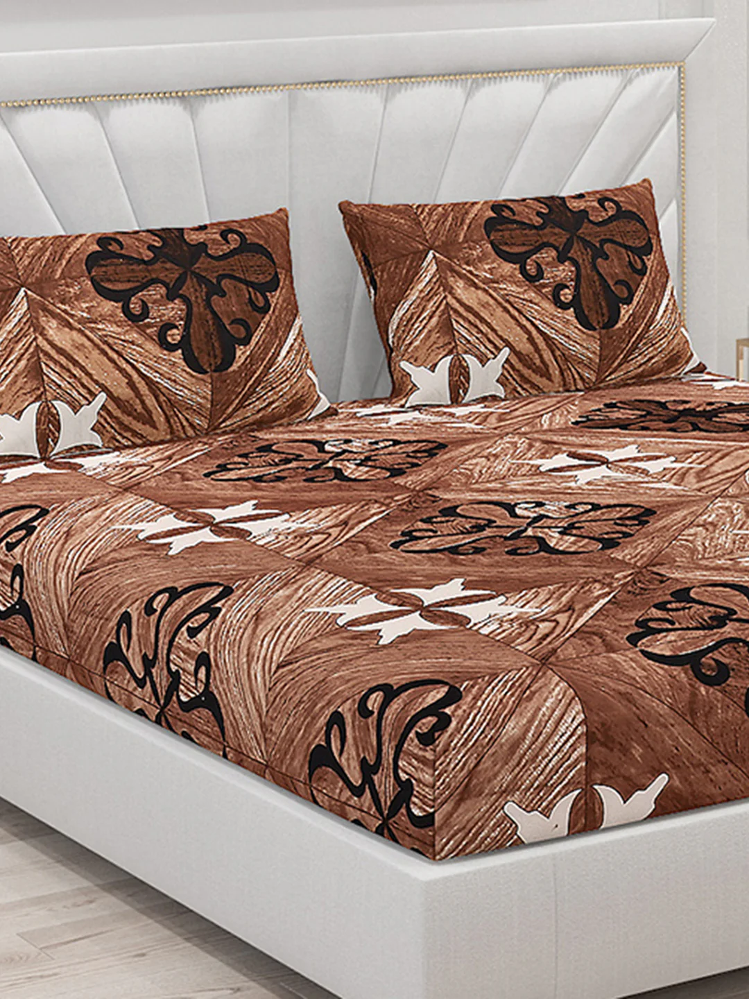 125 GSM Polyester Double Bed Bedsheet with 2 Pillow Covers - Image 5
