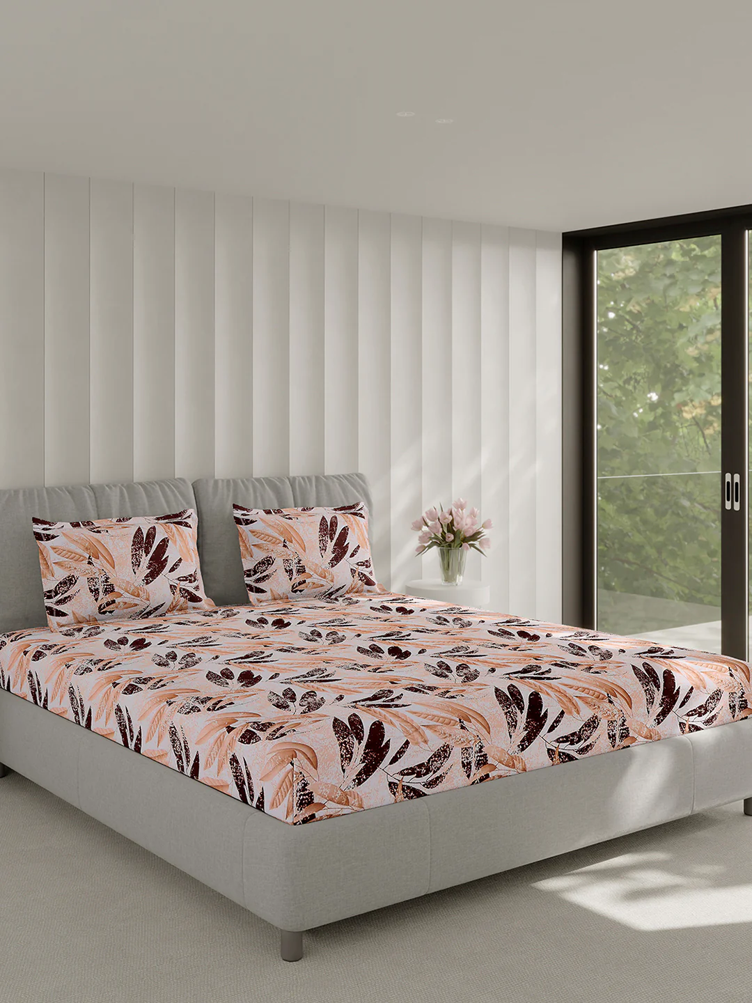 130 GSM Polyester Double Bed 1 Bedsheet with 2 Pillow Covers (Fashnik) - Image 4