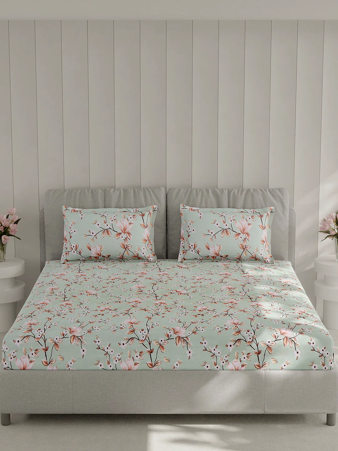 130 GSM Polyester Double Bed 1 Bedsheet with 2 Pillow Covers (Fashnik) - Image 3