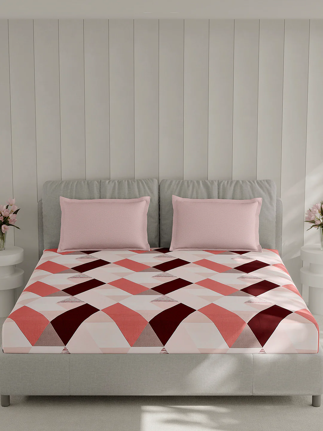 130 GSM Polyester Double Bed 1 Bedsheet with 2 Pillow Covers (Immortal) - Image 3