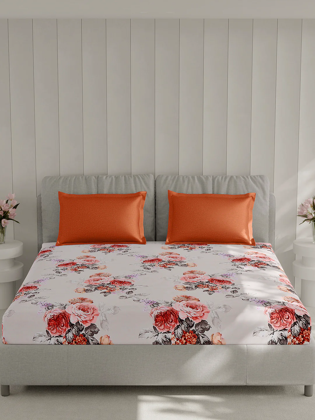 130 GSM Polyester Double Bed 1 Bedsheet with 2 Pillow Covers (Immortal) - Image 3