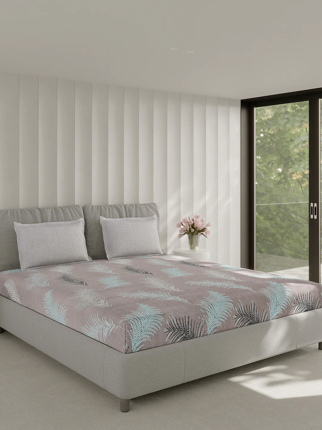 130 GSM Polyester Double Bed 1 Bedsheet with 2 Pillow Covers (Immortal) - Image 4