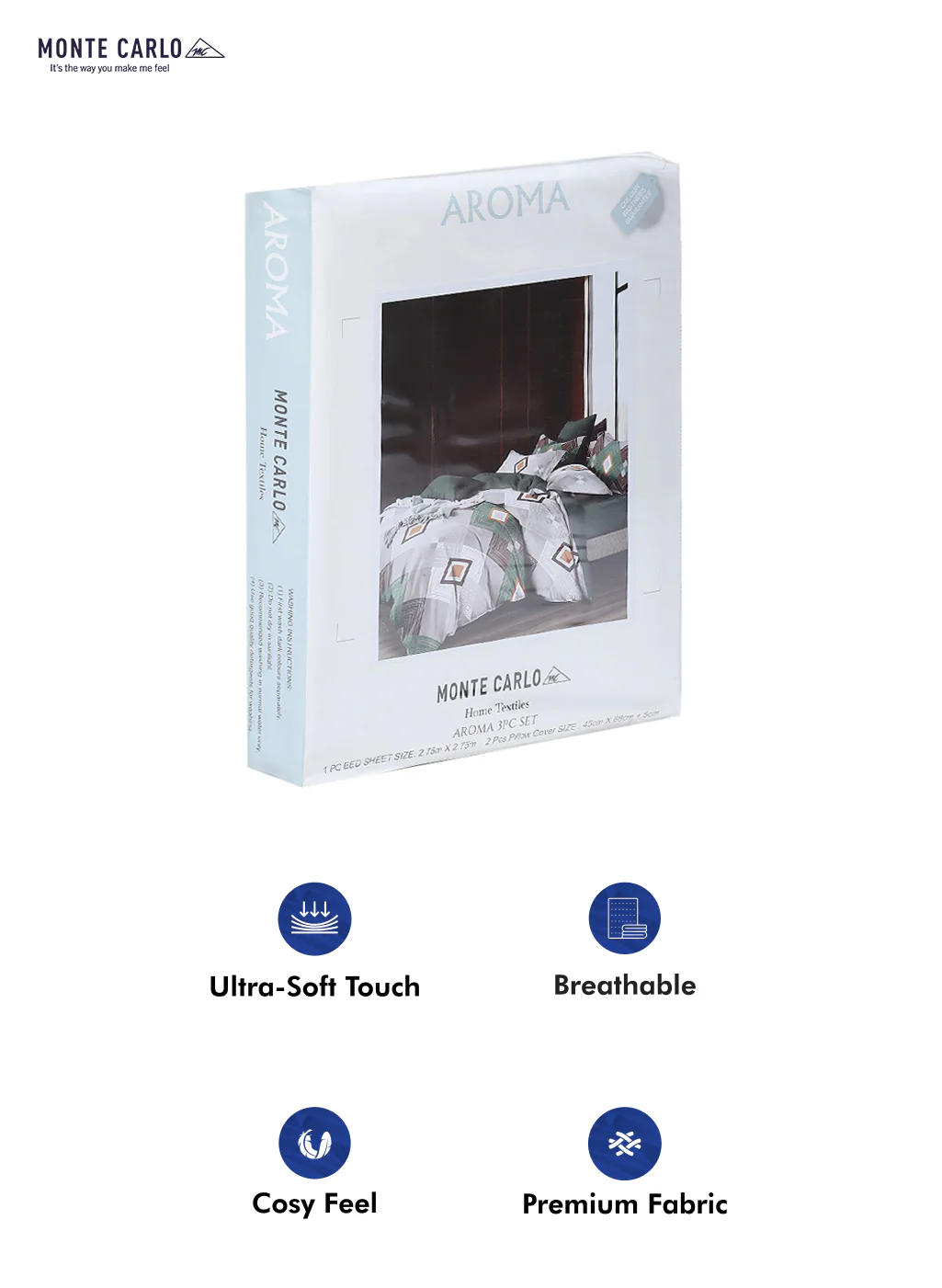 130 GSM Polyester Double Bed Bedsheet with 2 Pillow Covers - Image 10