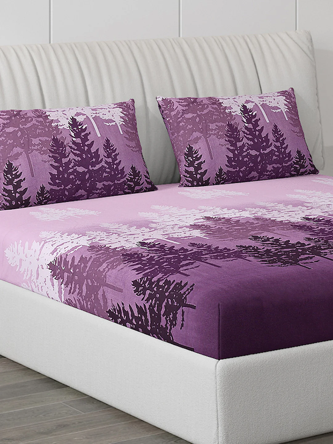 130 GSM Polyester Double Bed Bedsheet with 2 Pillow Covers - Image 5