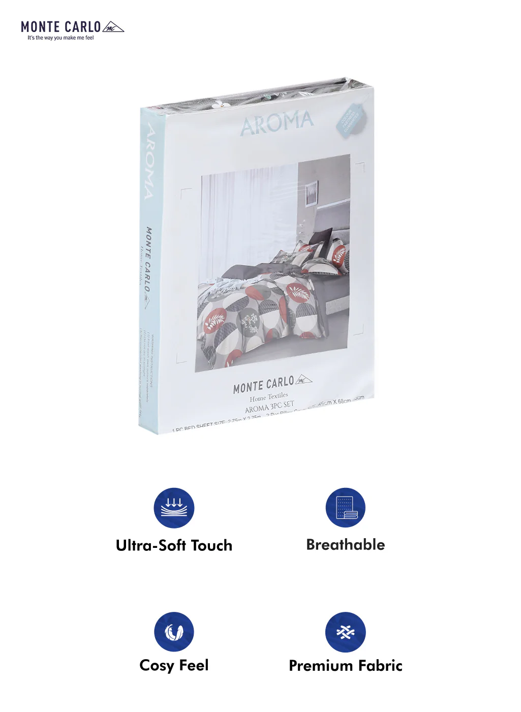 130 GSM Polyester Double Bed Bedsheet with 2 Pillow Covers - Image 10