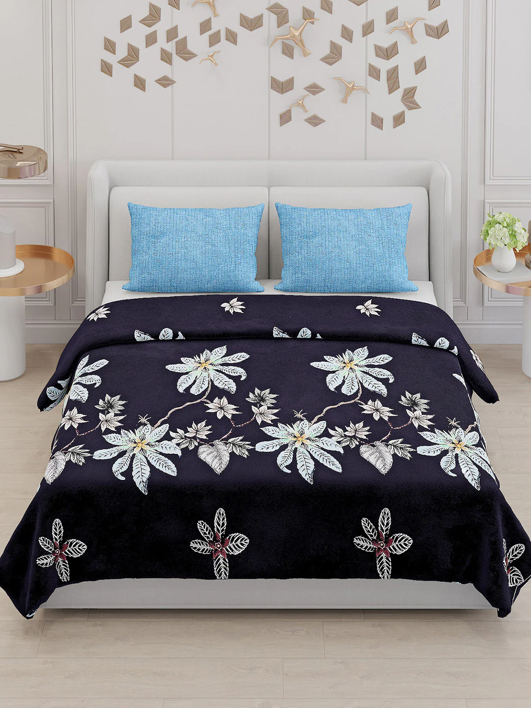 130 GSM Polyester Double Bed Bedsheet with 2 Pillow Covers - Image 2