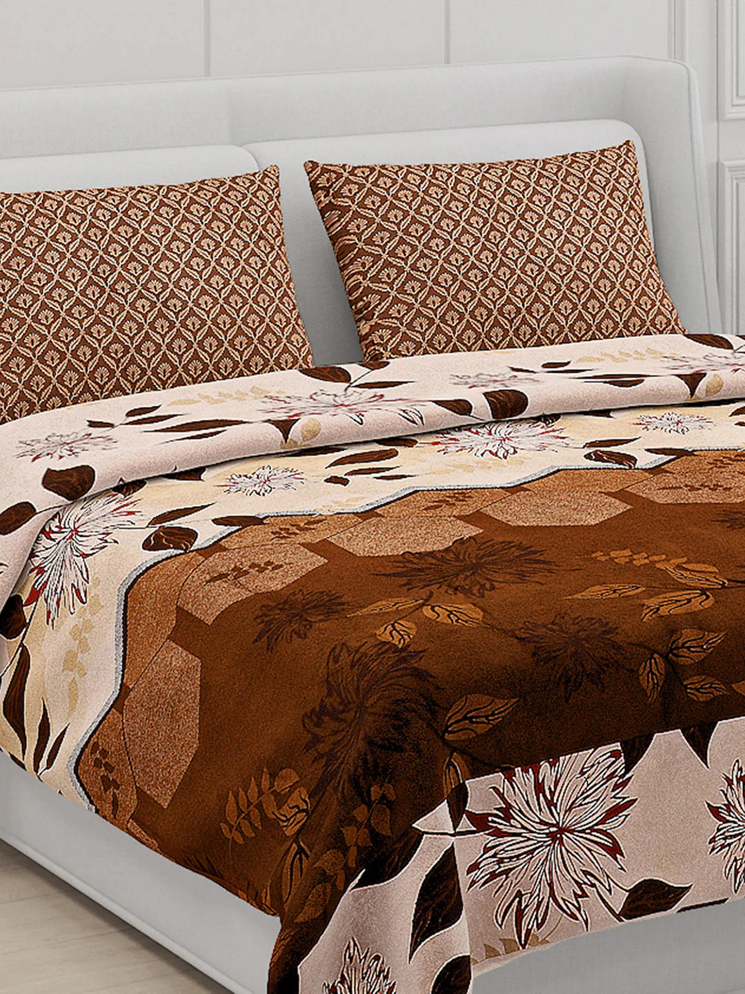130 GSM Polyester Double Bed Bedsheet with 2 Pillow Covers - Image 5