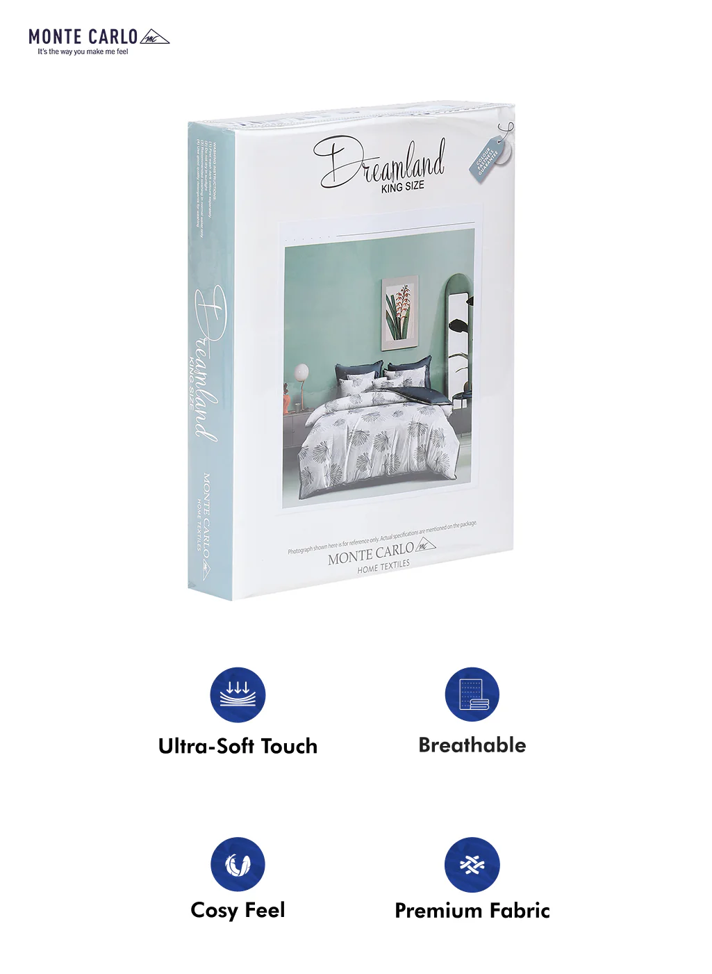130 GSM Polyester Double Bed Bedsheet with 2 Pillow Covers - Image 10