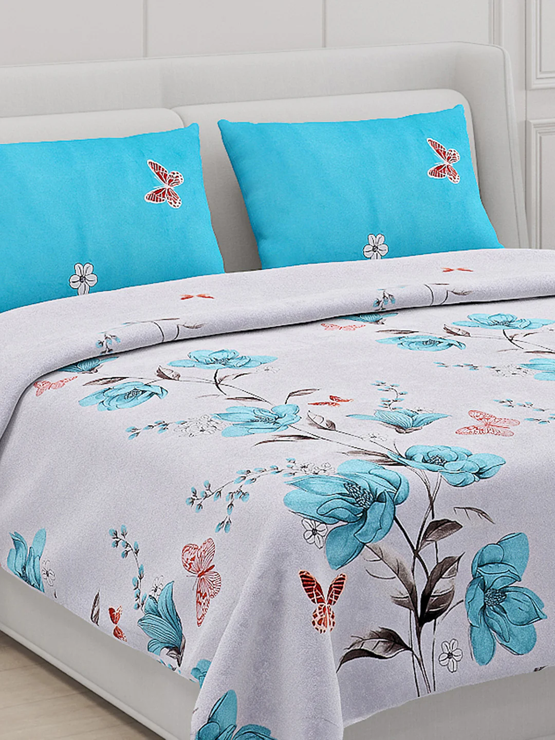 130 GSM Polyester Double Bed Bedsheet with 2 Pillow Covers - Image 5