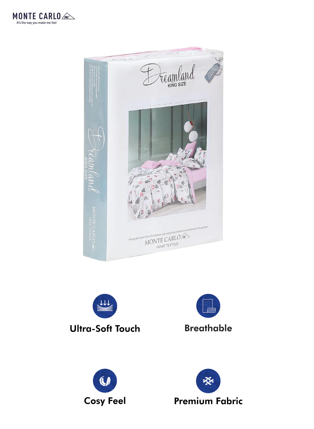 130 GSM Polyester Double Bed Bedsheet with 2 Pillow Covers - Image 10