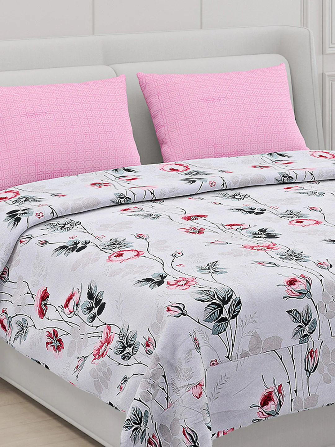 130 GSM Polyester Double Bed Bedsheet with 2 Pillow Covers - Image 5