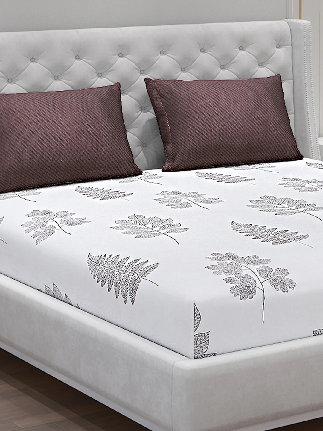 130 GSM Polyester Double Bed Bedsheet with 2 Pillow Covers - Image 5