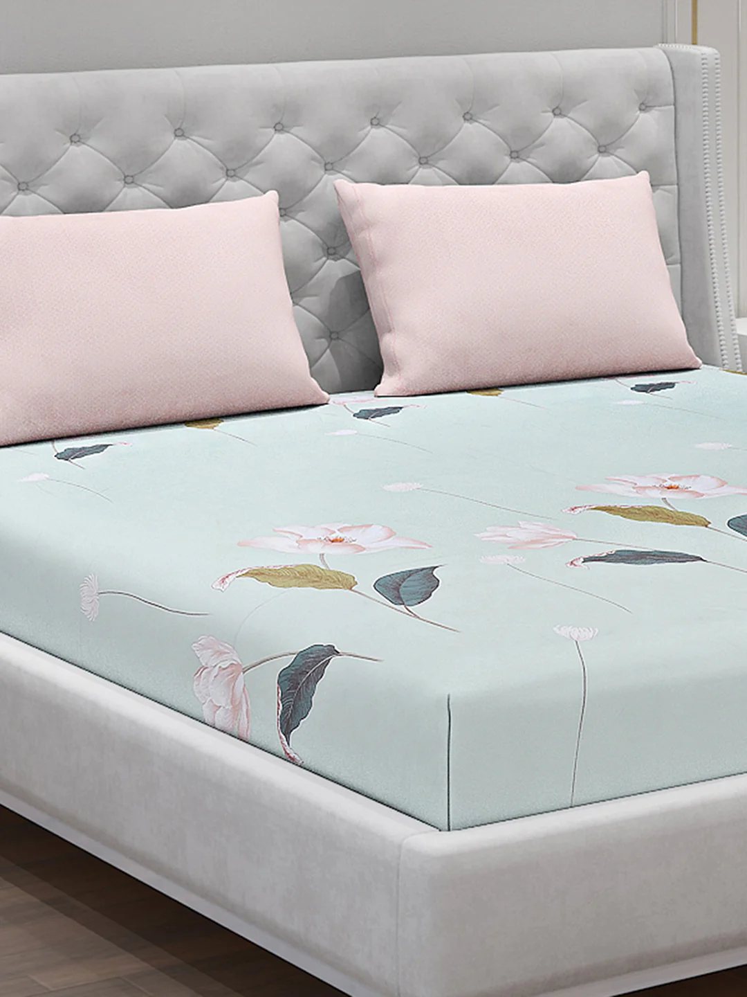 130 GSM Polyester Double Bed Bedsheet with 2 Pillow Covers - Image 5