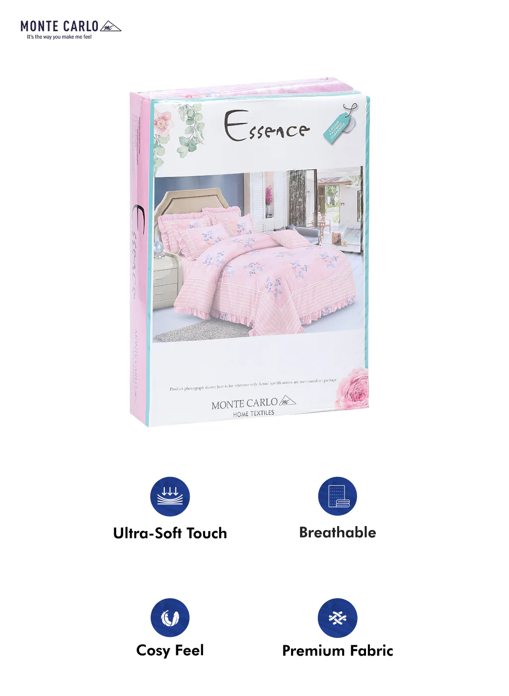 130 GSM Polyester Double Bed Bedsheet with 2 Pillow Covers - Image 10