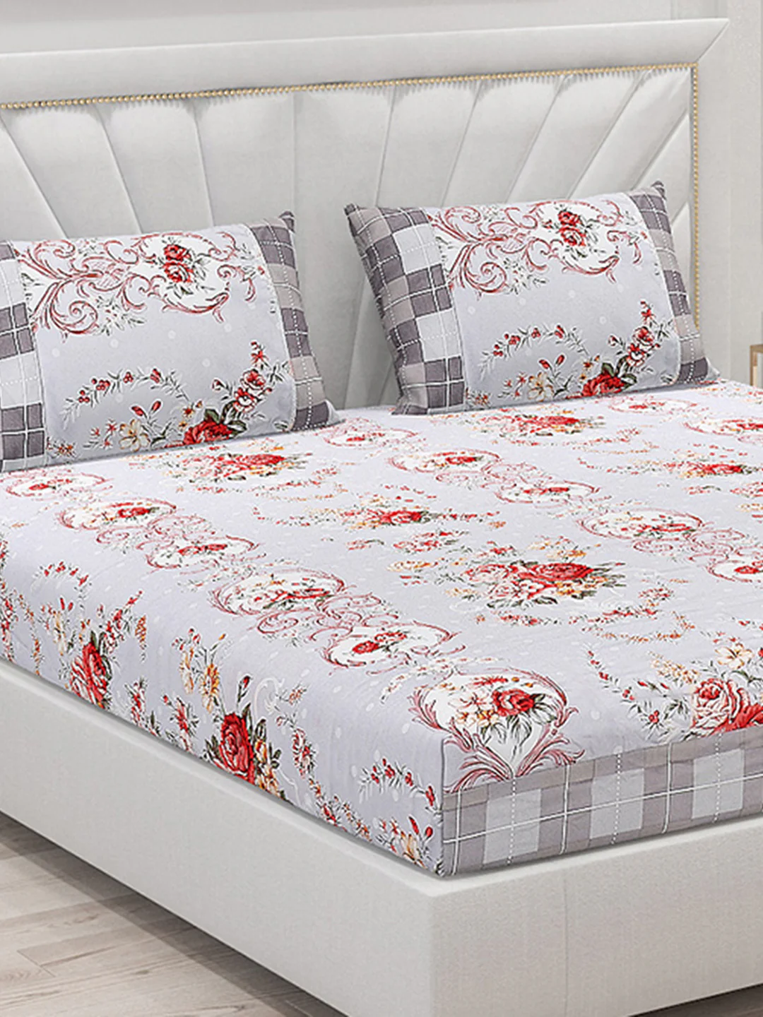 130 GSM Polyester Double Bed Bedsheet with 2 Pillow Covers - Image 5