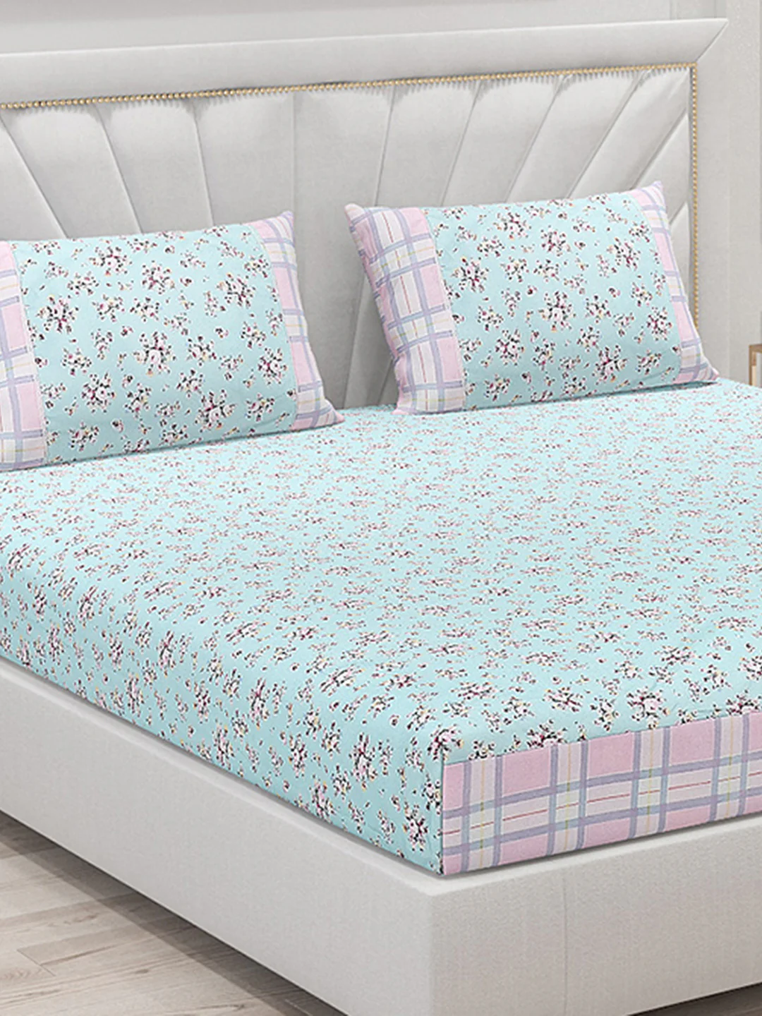 130 GSM Polyester Double Bed Bedsheet with 2 Pillow Covers - Image 5