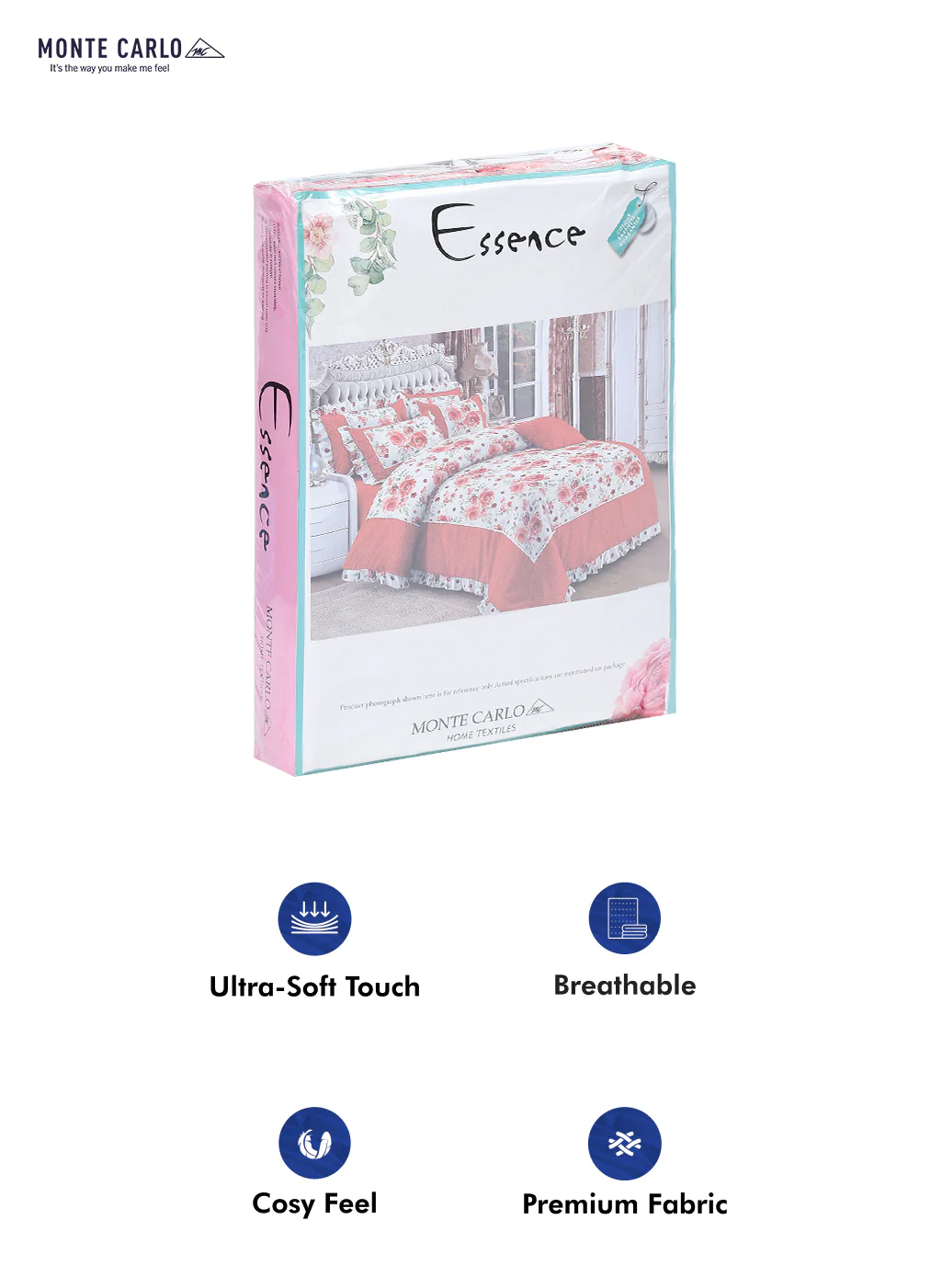 130 GSM Polyester Double Bed Bedsheet with 2 Pillow Covers - Image 10