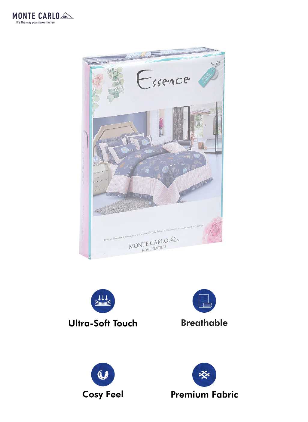 130 GSM Polyester Double Bed Bedsheet with 2 Pillow Covers - Image 10