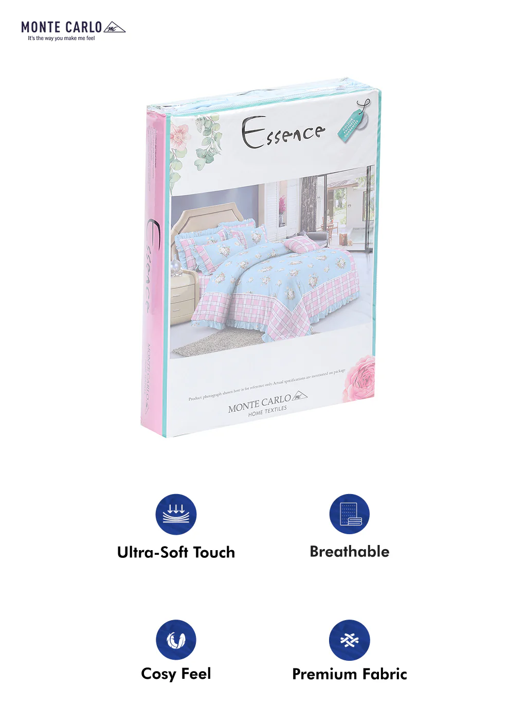 130 GSM Polyester Double Bed Bedsheet with 2 Pillow Covers - Image 10