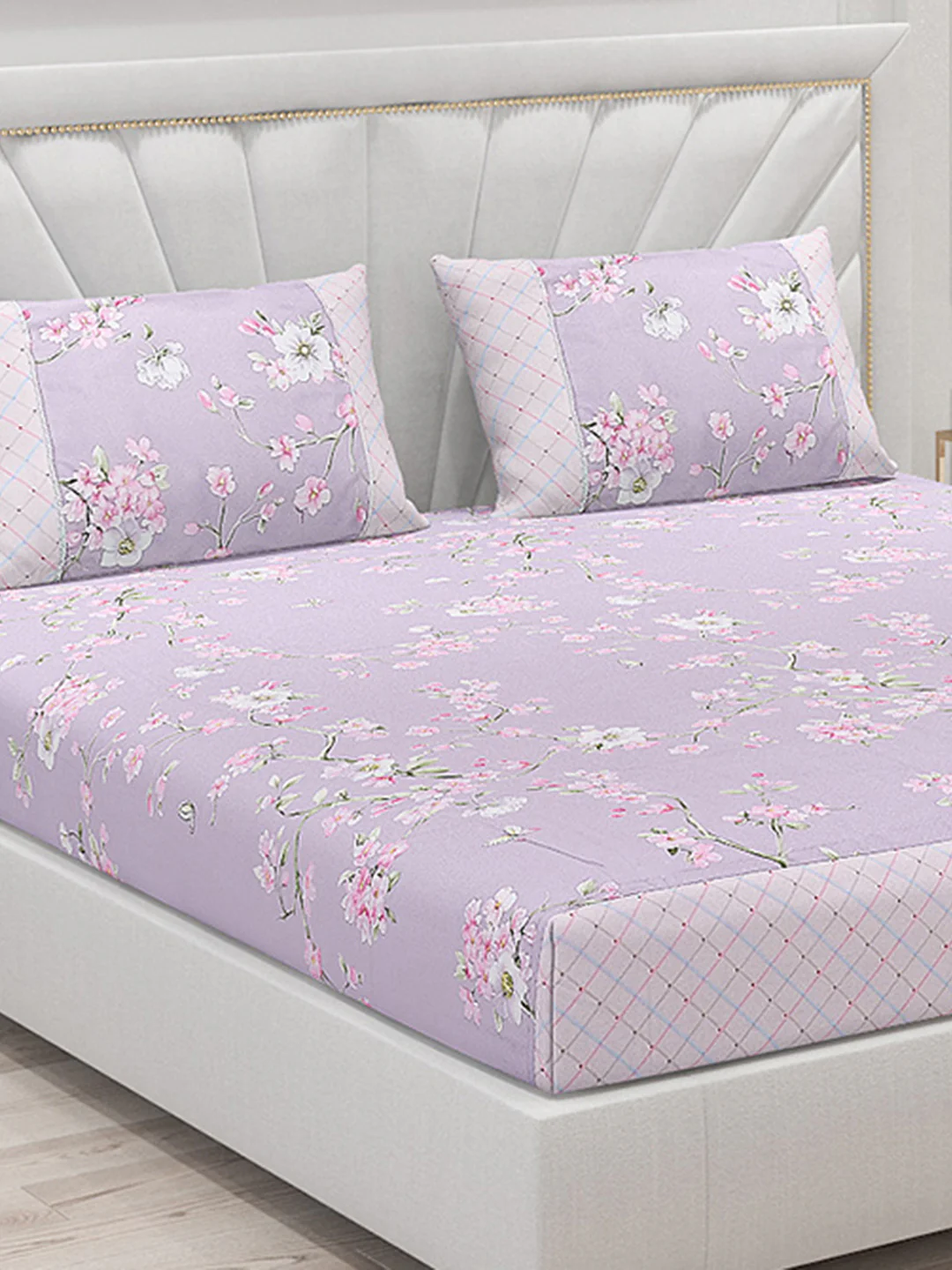130 GSM Polyester Double Bed Bedsheet with 2 Pillow Covers - Image 5