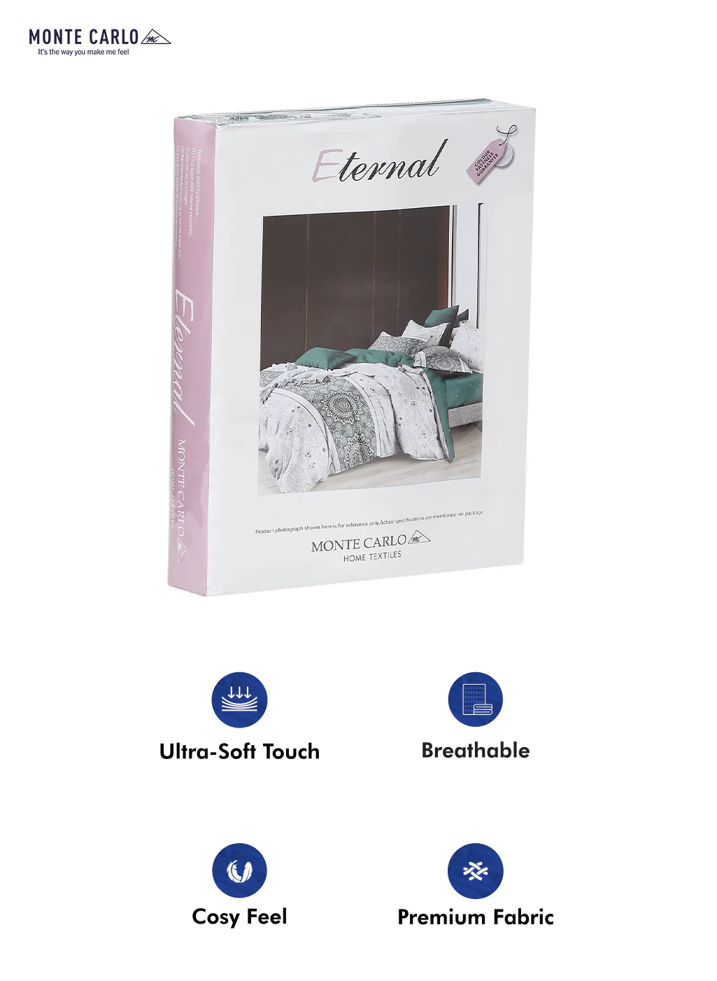 130 GSM Polyester Double Bed Bedsheet with 2 Pillow Covers - Image 10