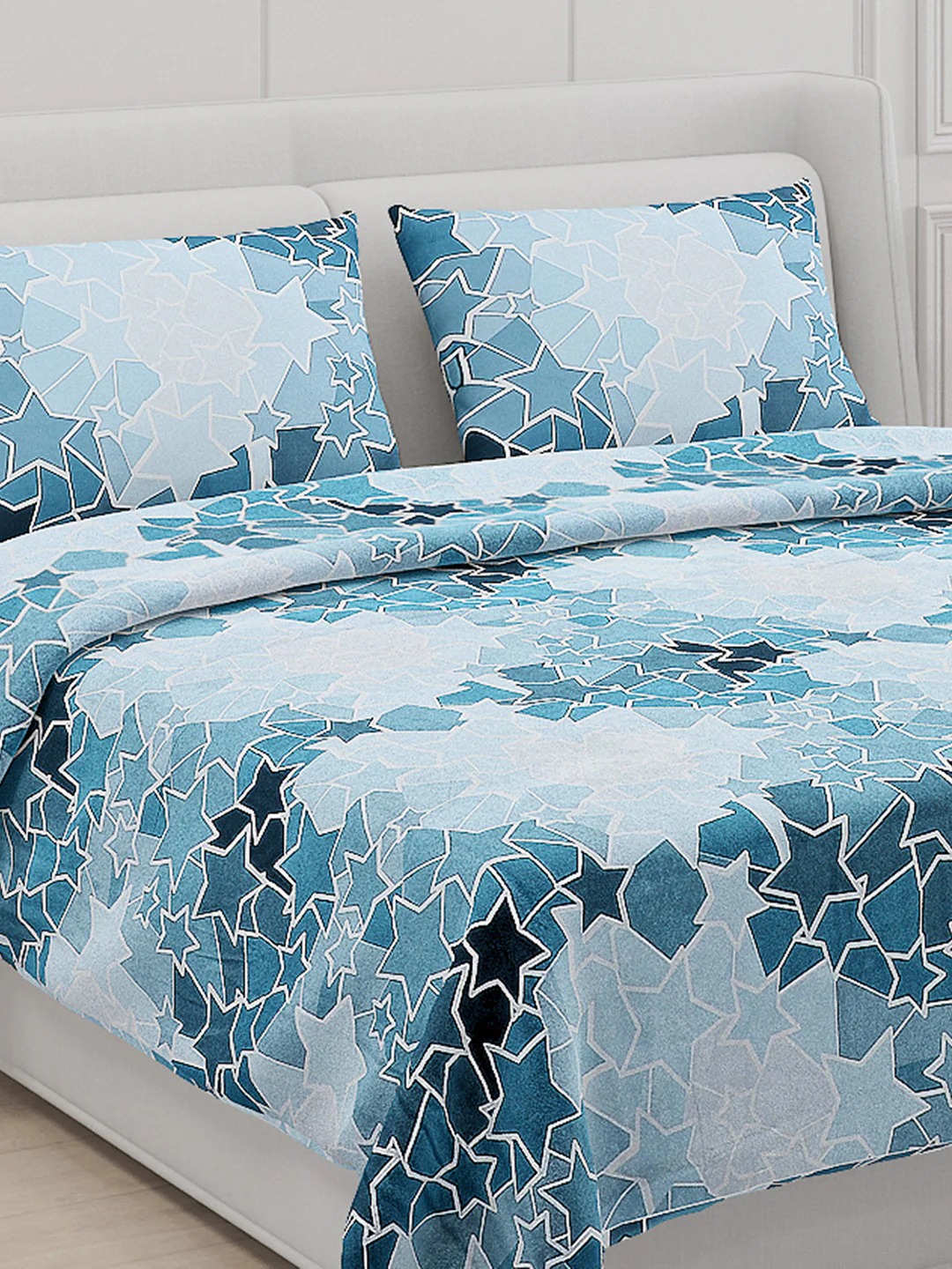130 GSM Polyester Double Bed Bedsheet with 2 Pillow Covers - Image 5