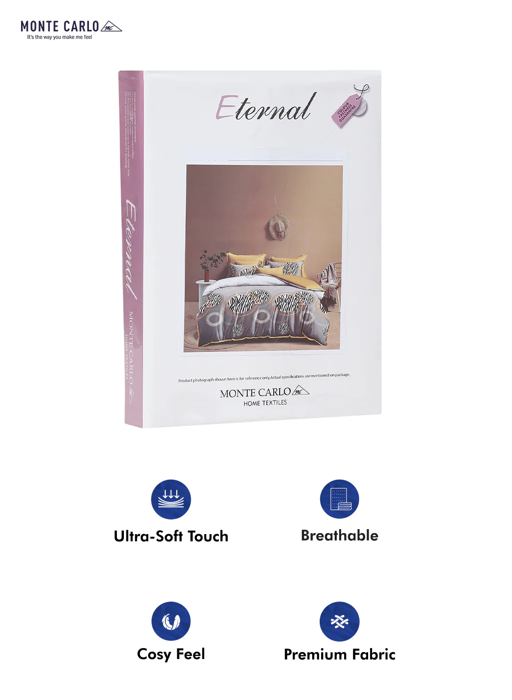 130 GSM Polyester Double Bed Bedsheet with 2 Pillow Covers - Image 10