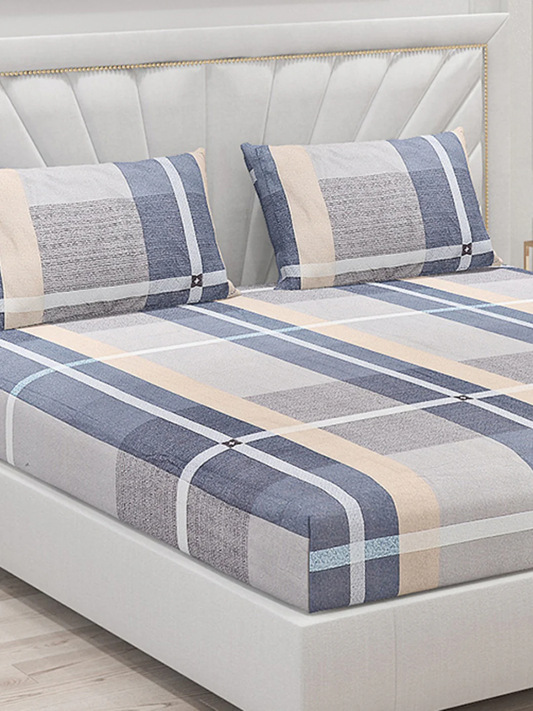 130 GSM Polyester Double Bed Bedsheet with 2 Pillow Covers - Image 5