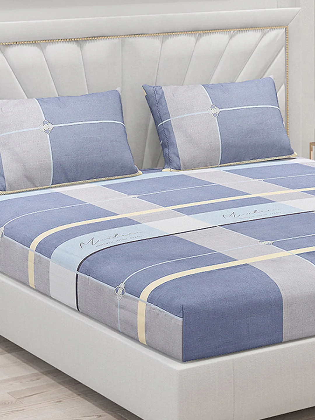 130 GSM Polyester Double Bed Bedsheet with 2 Pillow Covers - Image 5