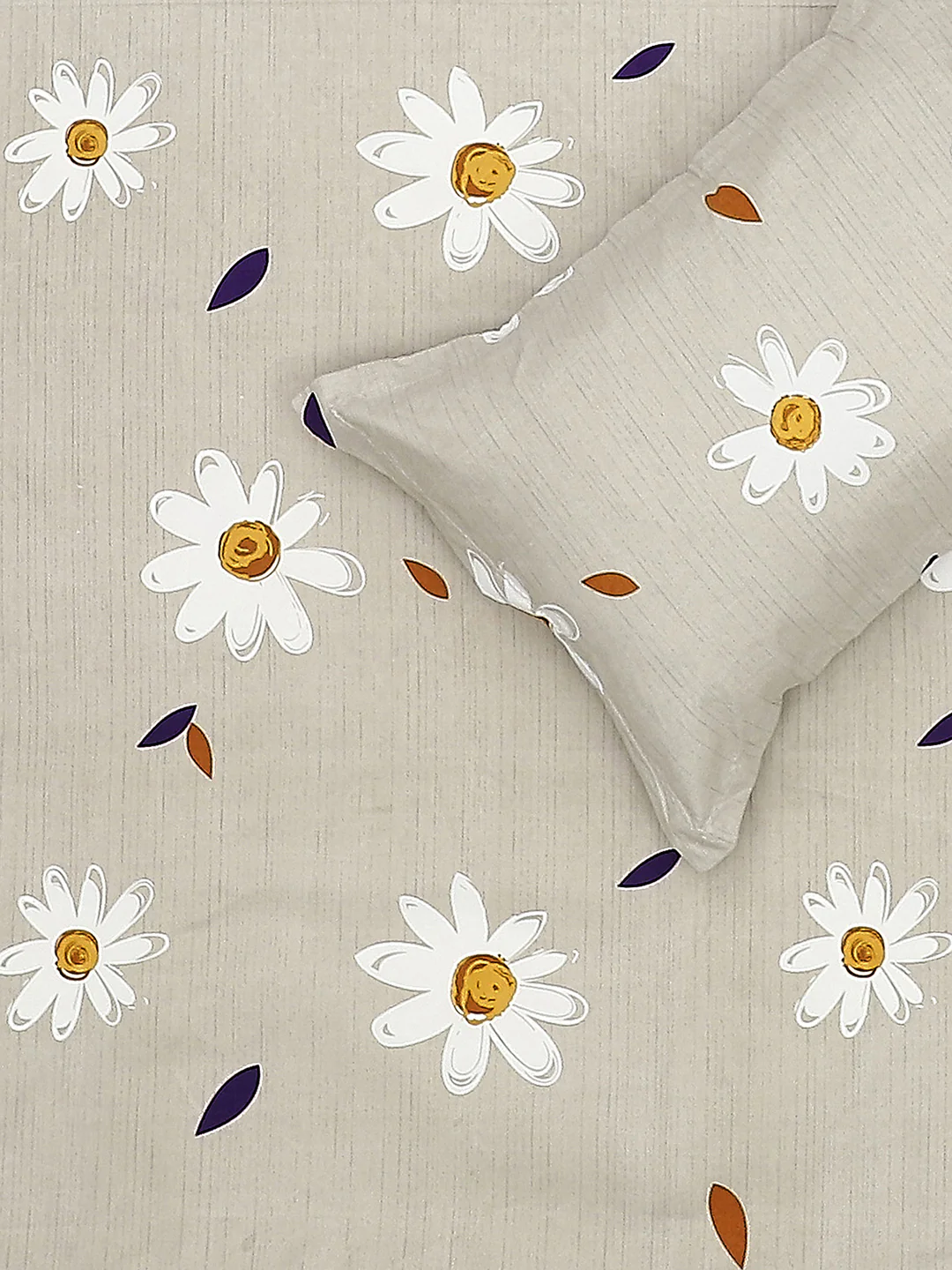 130 GSM Polyester Double Bed Bedsheet with 2 Pillow Covers - Image 6