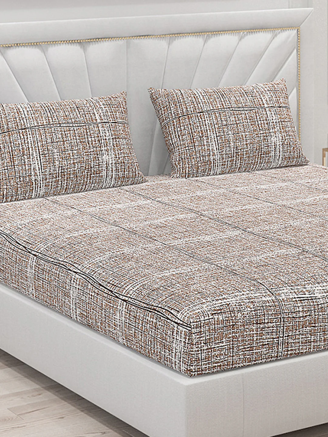 130 GSM Polyester Double Bed Bedsheet with 2 Pillow Covers - Image 5