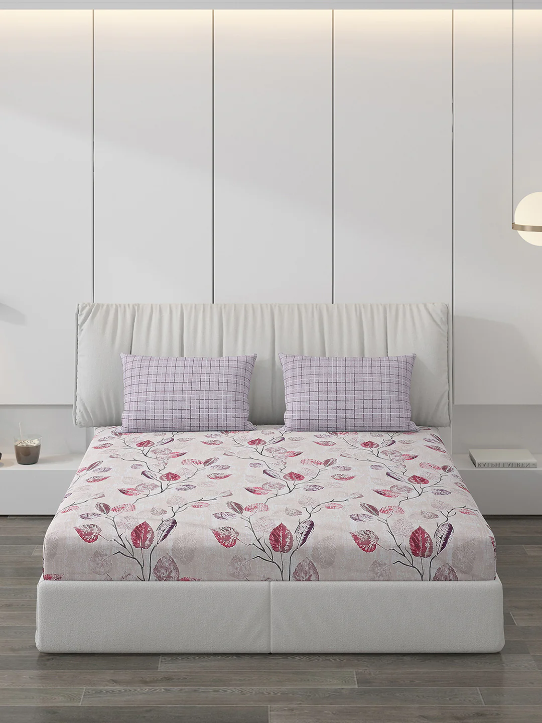 130 GSM Polyester Double Bed Bedsheet with 2 Pillow Covers - Image 3