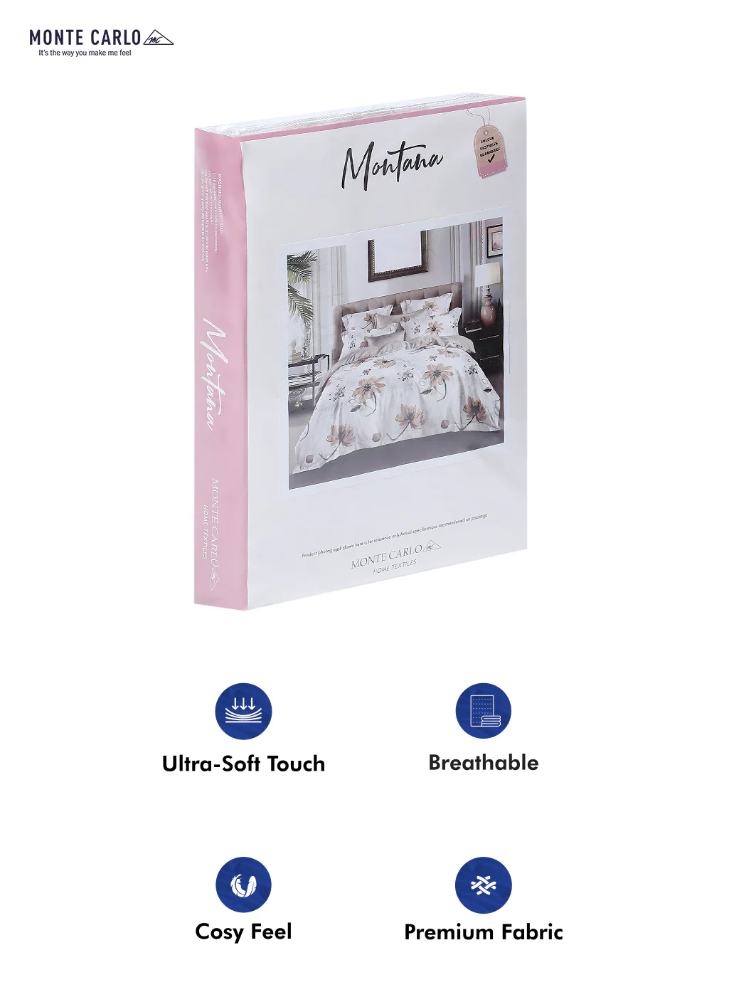 130 GSM Polyester Double Bed Bedsheet with 2 Pillow Covers - Image 10