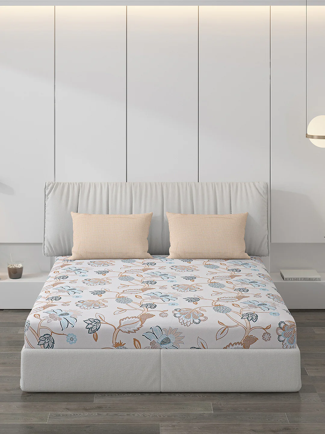 130 GSM Polyester Double Bed Bedsheet with 2 Pillow Covers - Image 3