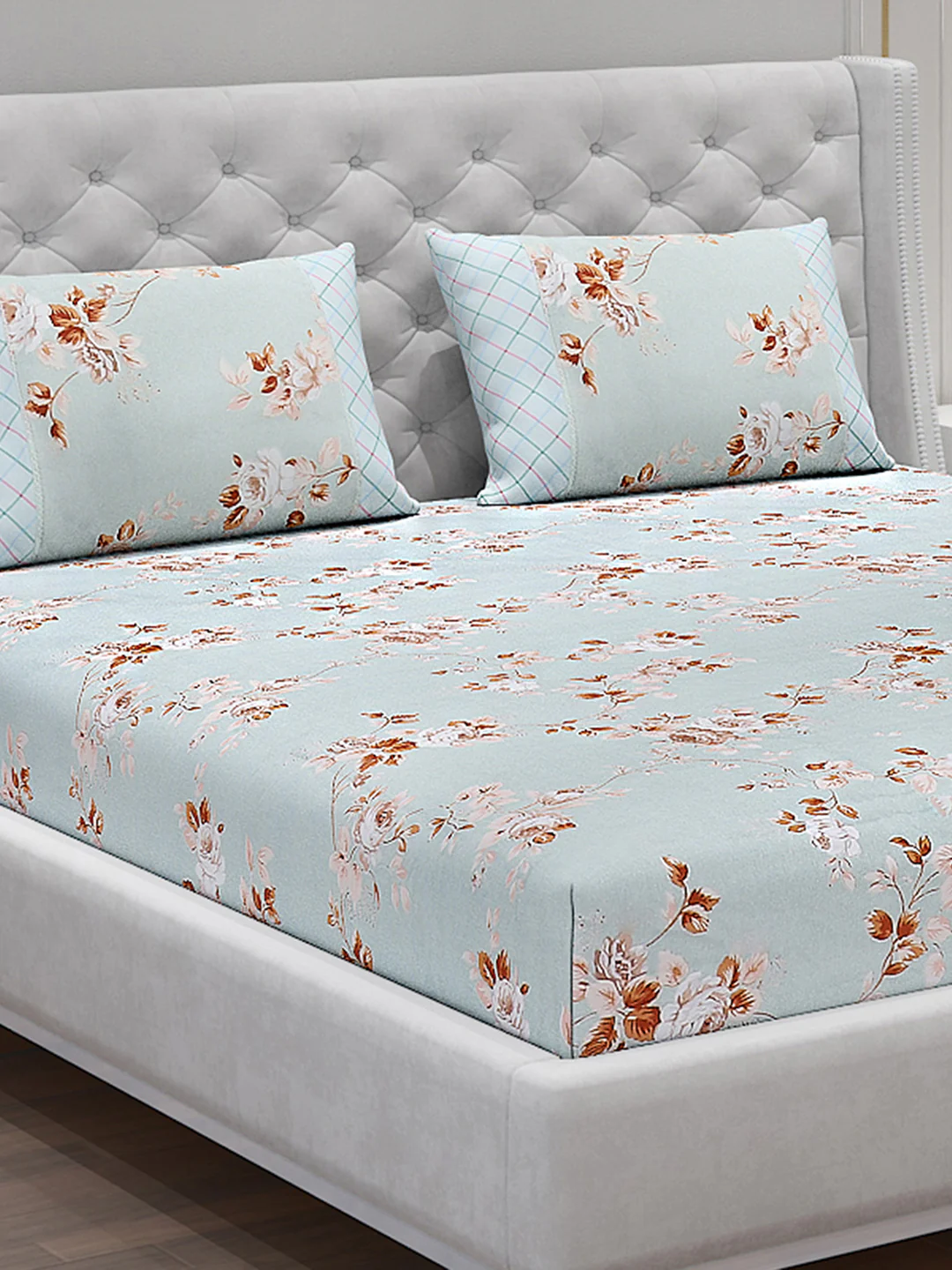 130 GSM Polyester Double Bed Bedsheet with 2 Pillow Covers - Image 5