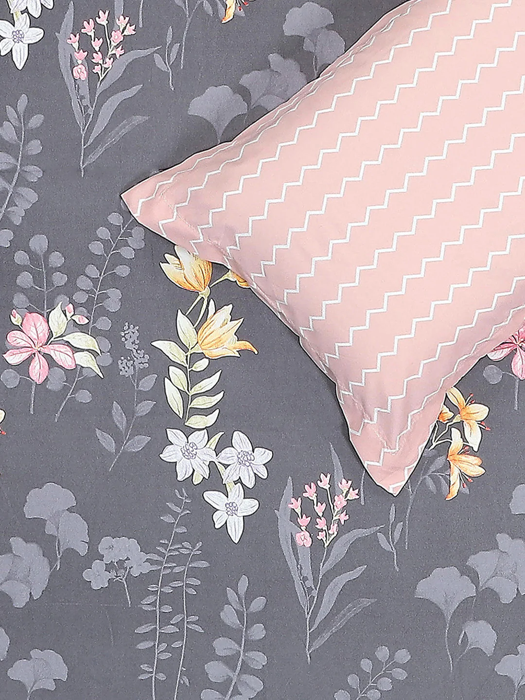 130 GSM Polyester Double Bed 1 Bedsheet with 2 Pillow Covers (Edmond) - Image 5