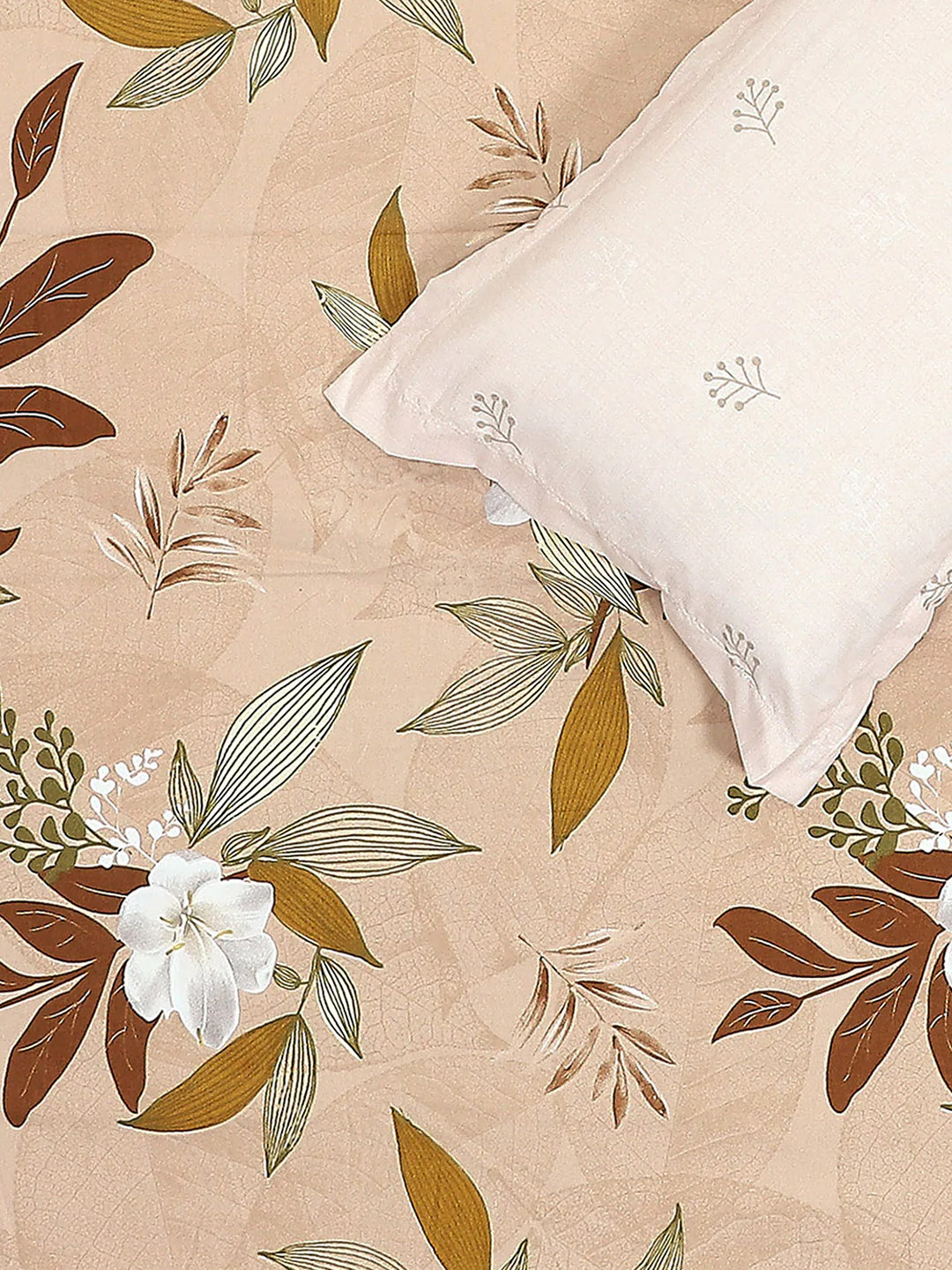 130 GSM Polyester Double Bed 1 Bedsheet with 2 Pillow Covers (Edmond) - Image 5