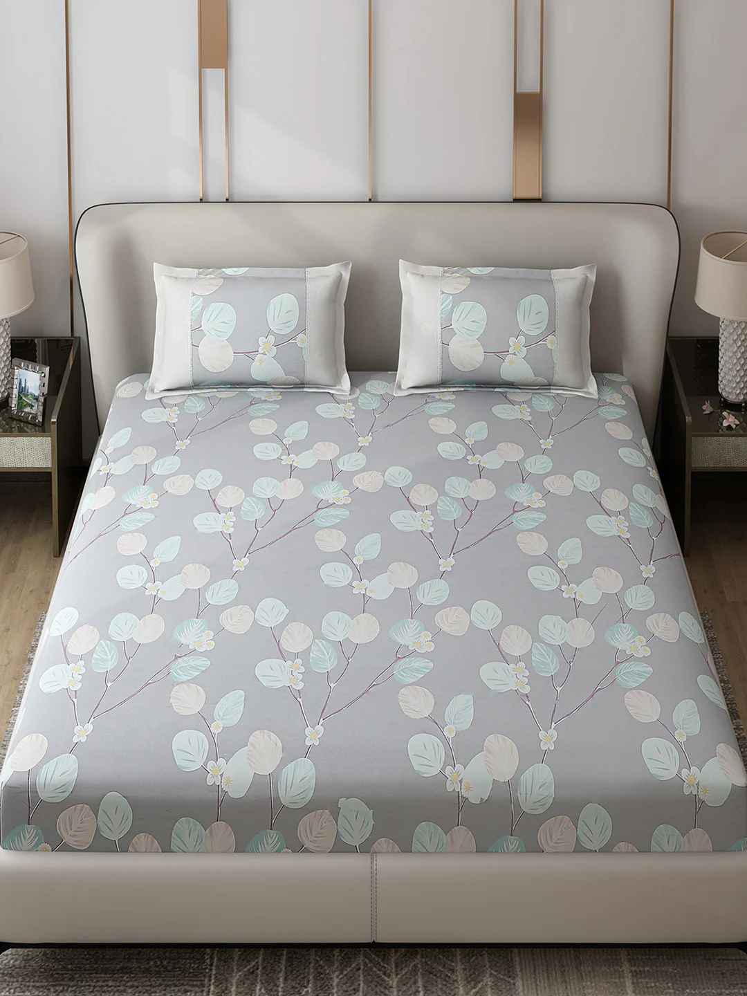 130 GSM Polyester Double Bed 1 Bedsheet with 2 Pillow Covers (Vibrant) - Image 2