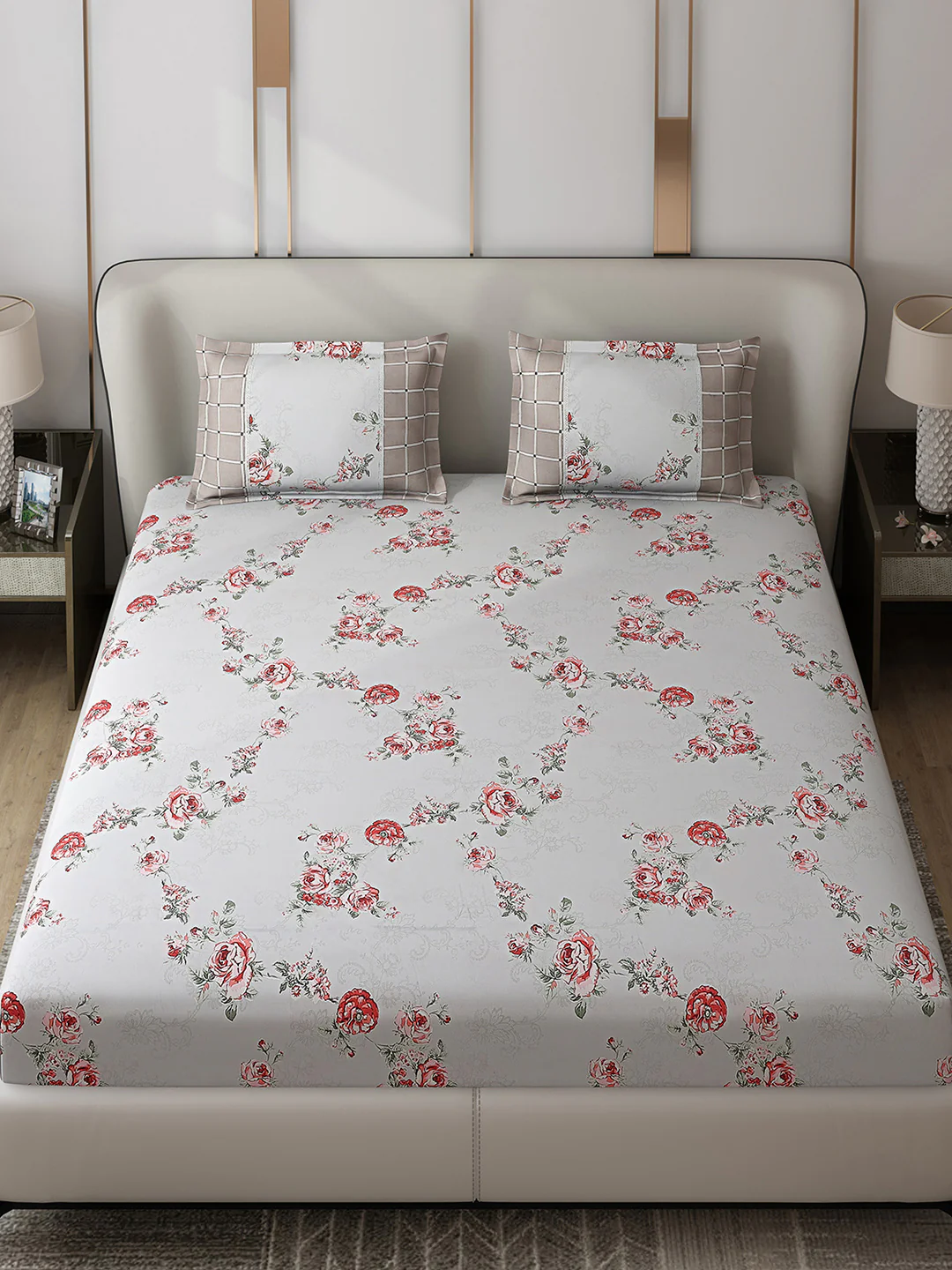 130 GSM Polyester Double Bed 1 Bedsheet with 2 Pillow Covers (Vibrant) - Image 2