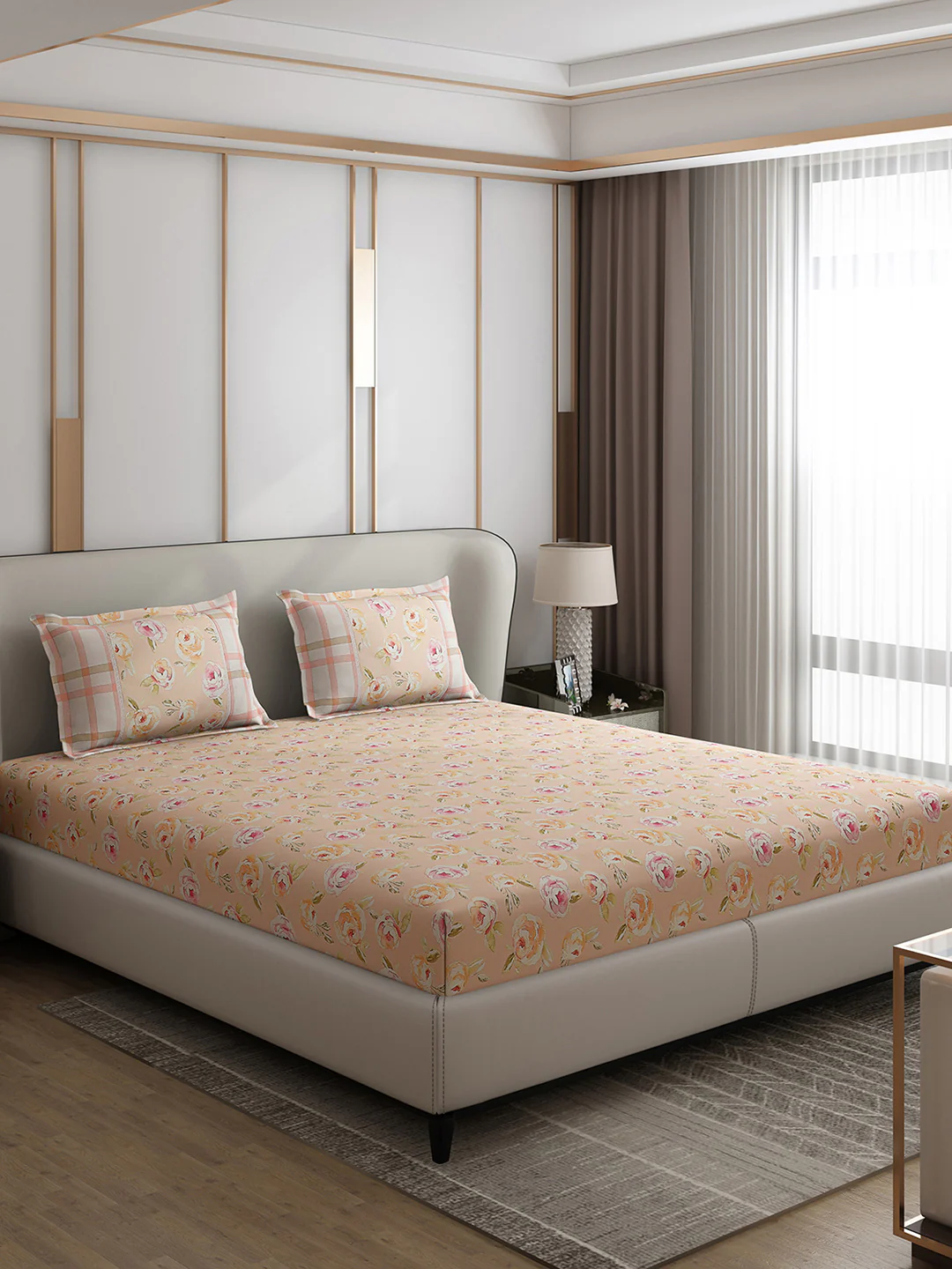 130 GSM Polyester Double Bed 1 Bedsheet with 2 Pillow Covers (Vibrant) - Image 4
